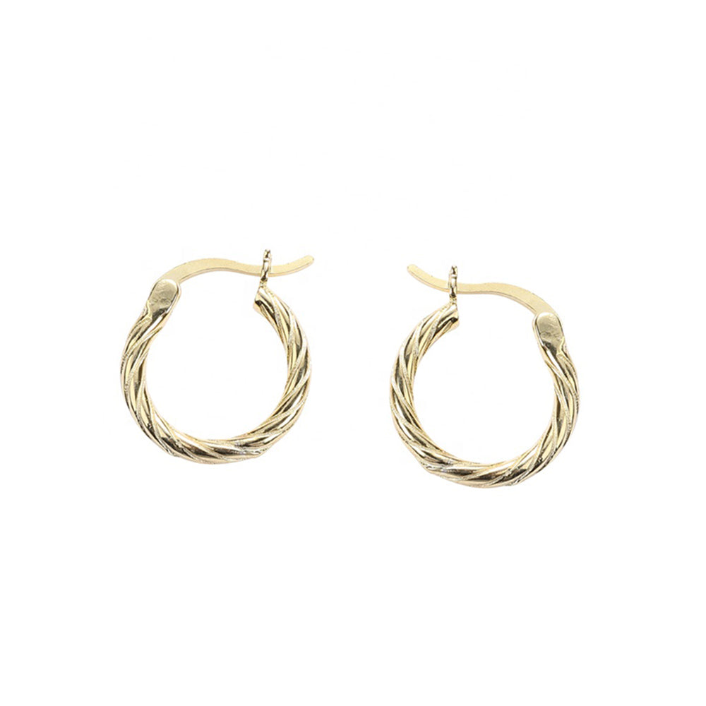 Gold twisted hoop earrings