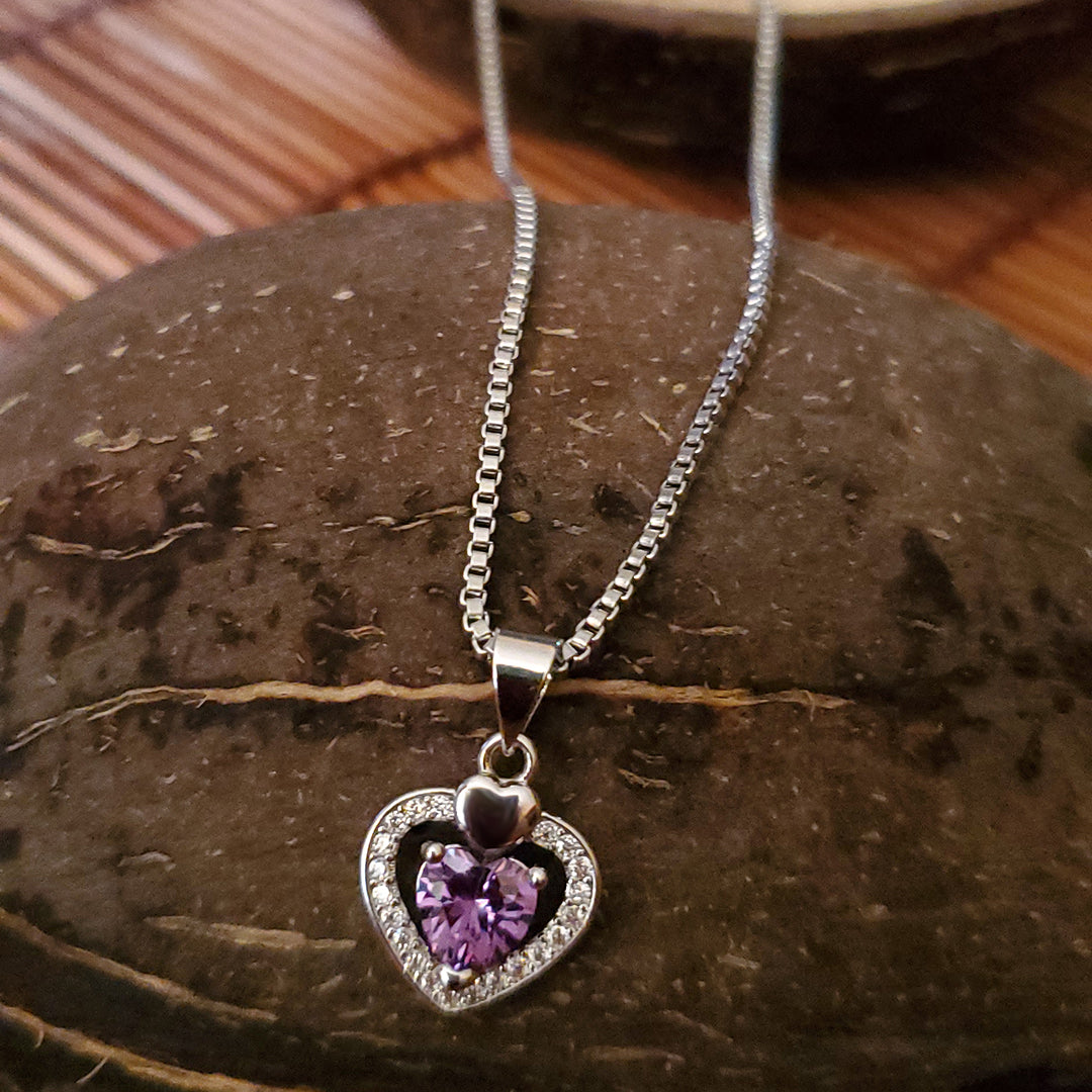 Elevated 925 Sterling Silver Cubic Zirconia Heart Pendant Necklace