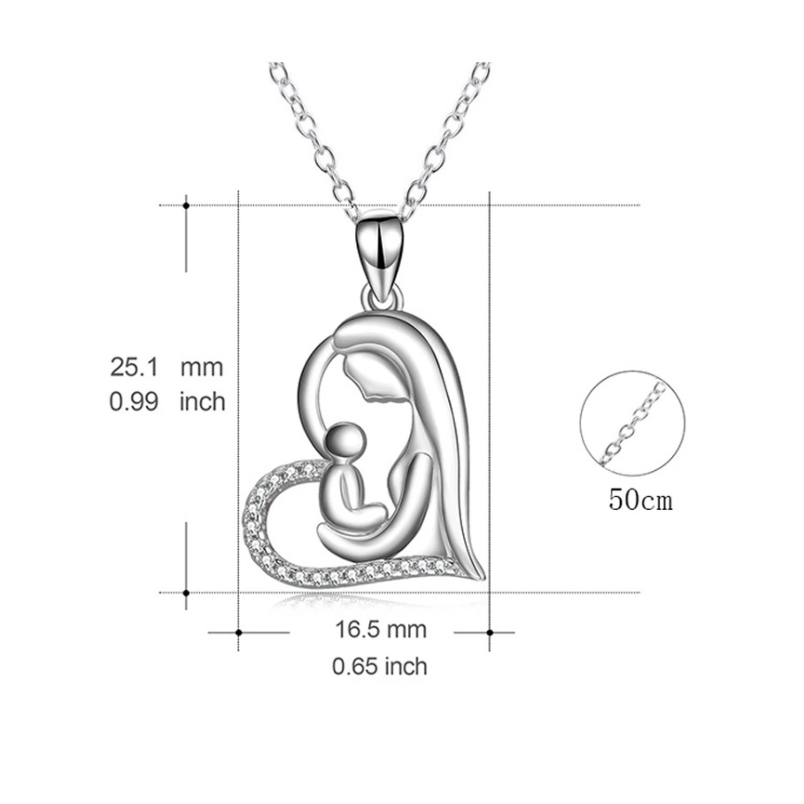 Handmade High Quality Mother and Child Loving Heart Necklace Online