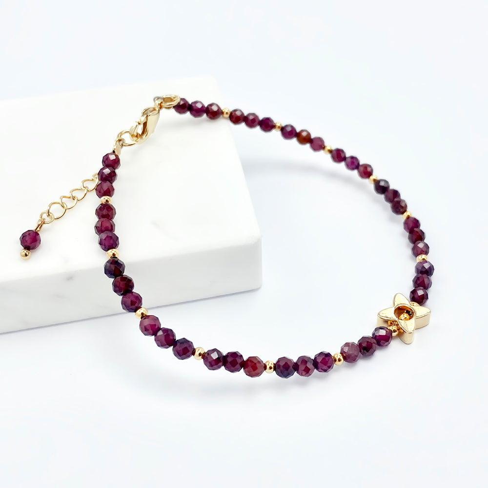 Garnet Charm Bracelet