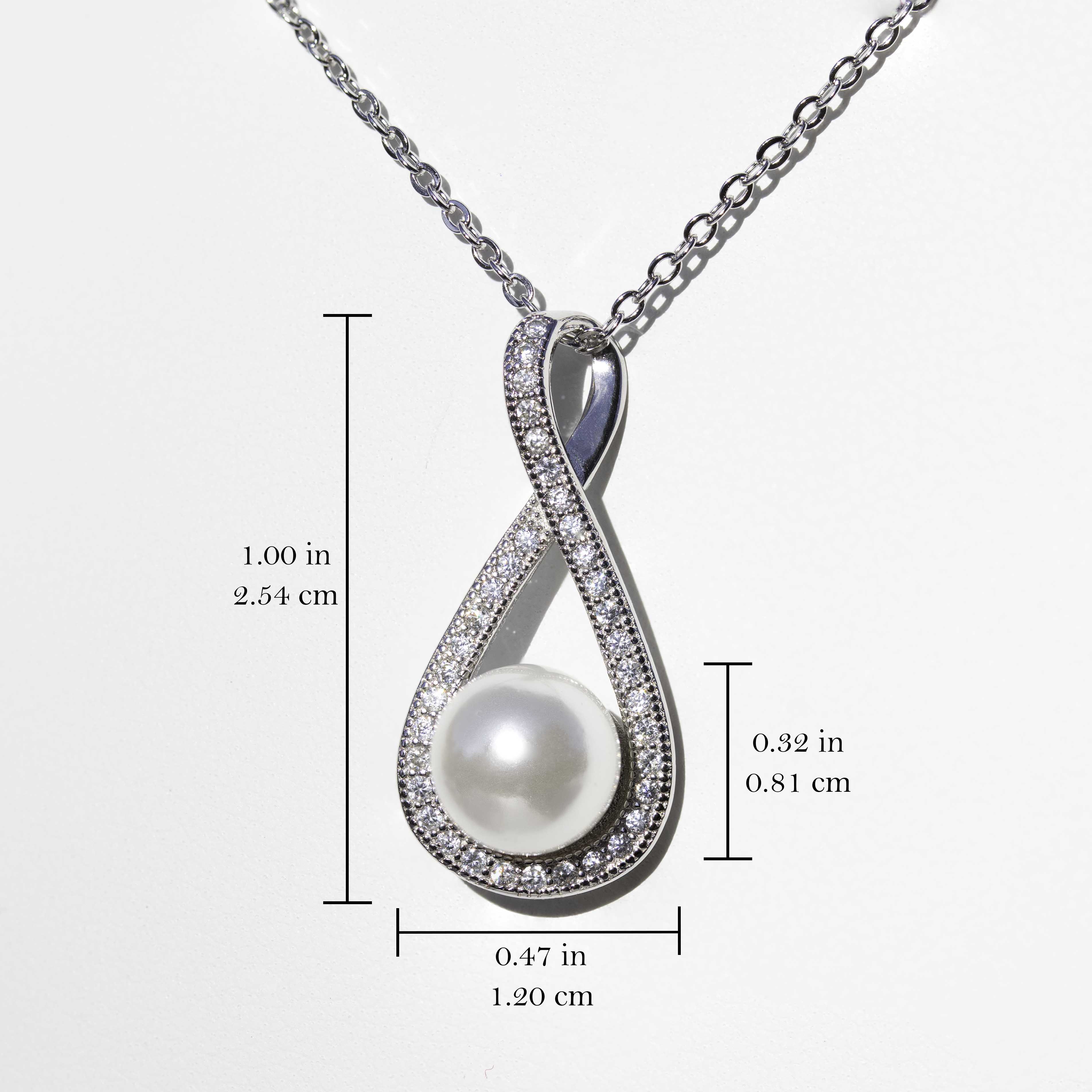 Girls Great Quality 925 Sterling Silver Infinity Unique Pearl Necklace