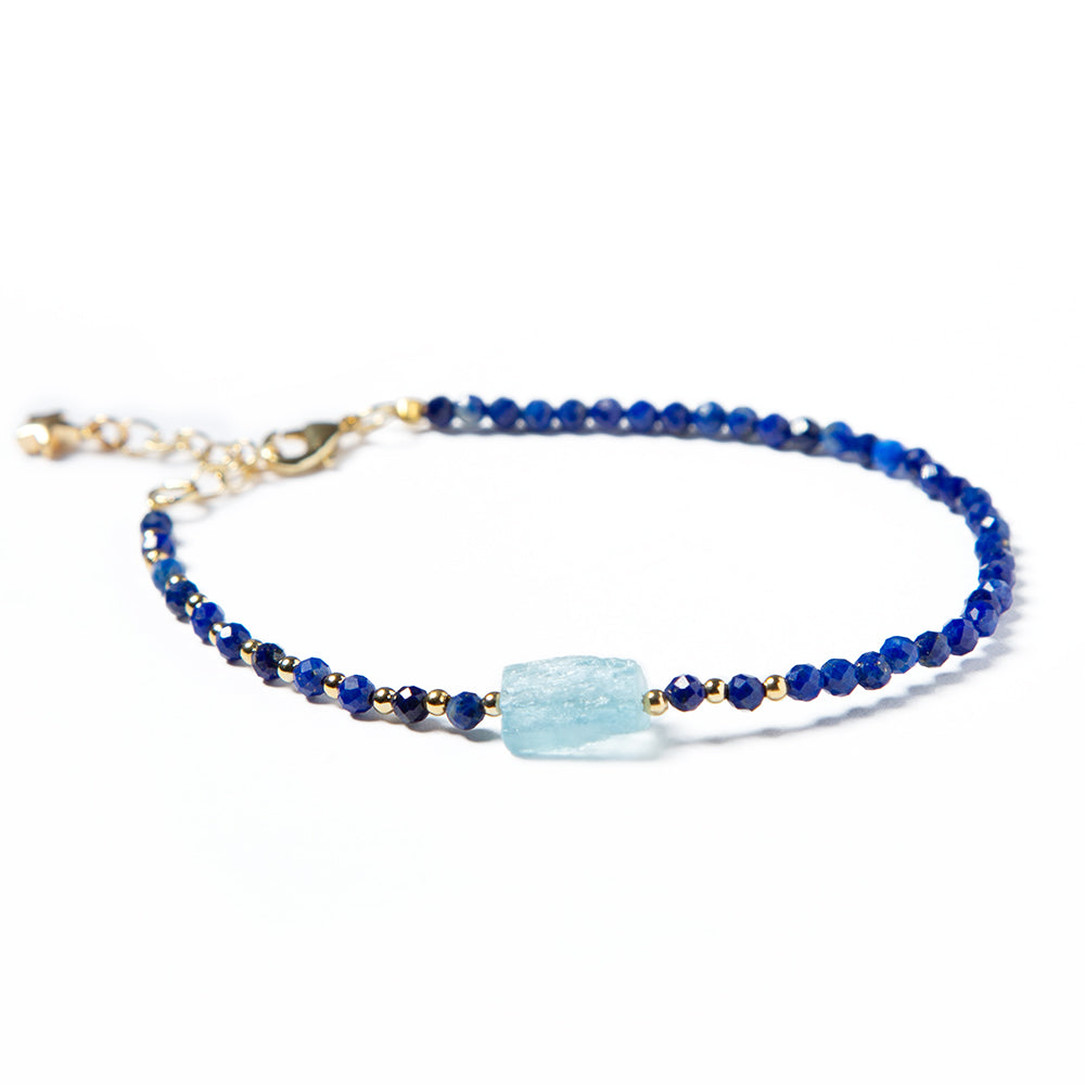 Lapis with Aquamarine Natural Stone Bracelet