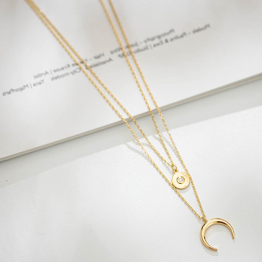 Layered Moon Necklace