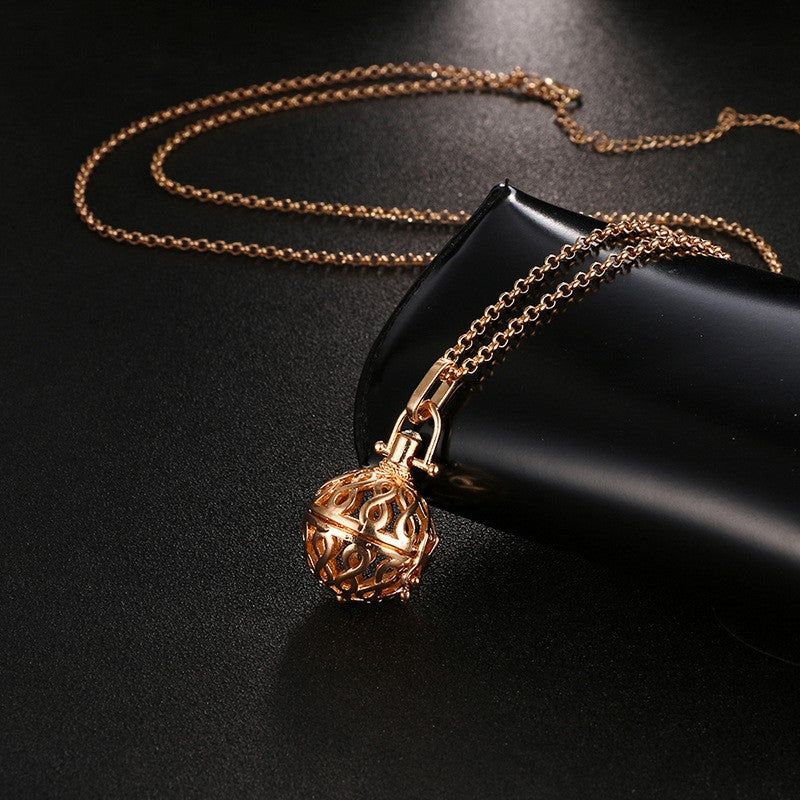 Women's Great Quality Classic Ball Shaped Necklace With Lava Stone