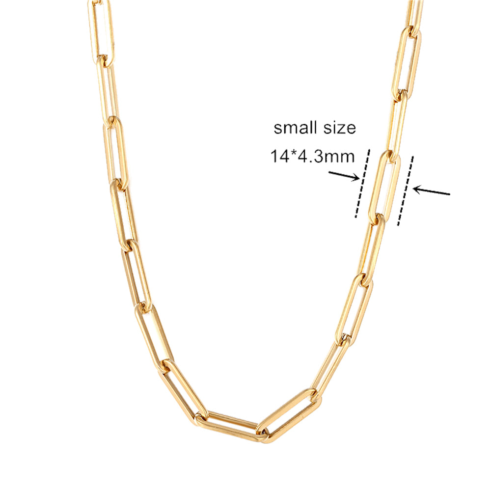 18k Gold Paperclip Necklace